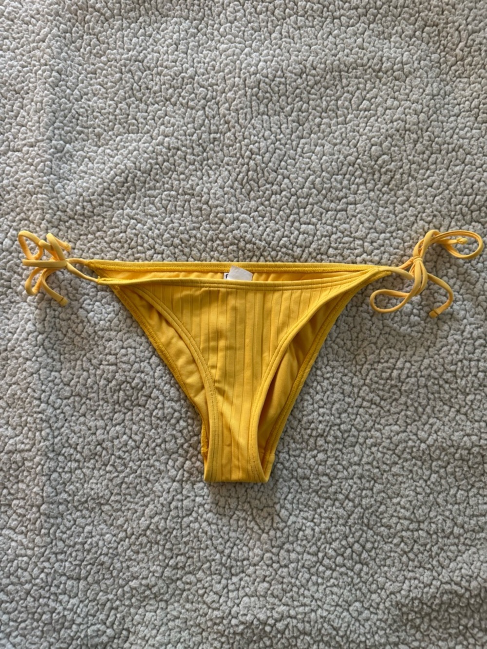 Ron Jon Surf Shop Yellow Ribbed String Bikini Bottoms